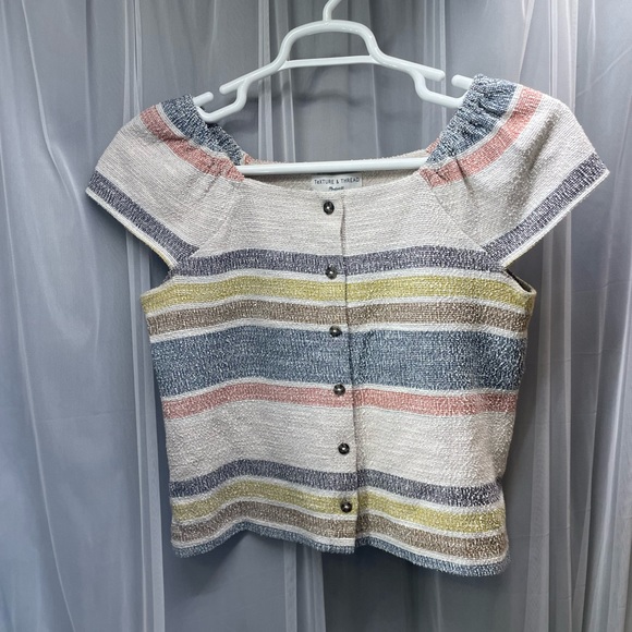 Madewell Texture & Thread Button-Front Top in Stripe - Medium - Picture 2 of 10